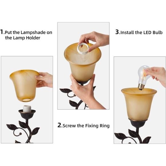 Touch Control Table Lamp with 2 USB Charging Ports, 3-Way Dimmable Bedside - Picture 4 of 7